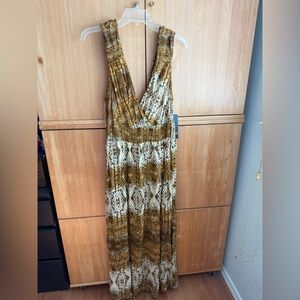 Mlle Gabrielle Brown and Cream Patterned Dress